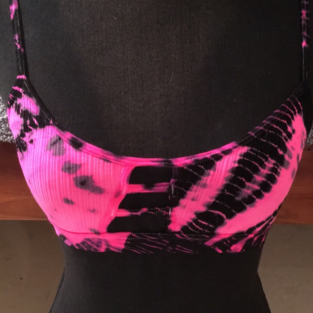 Emma & Sam Pink and Black Tie-Dye Bra